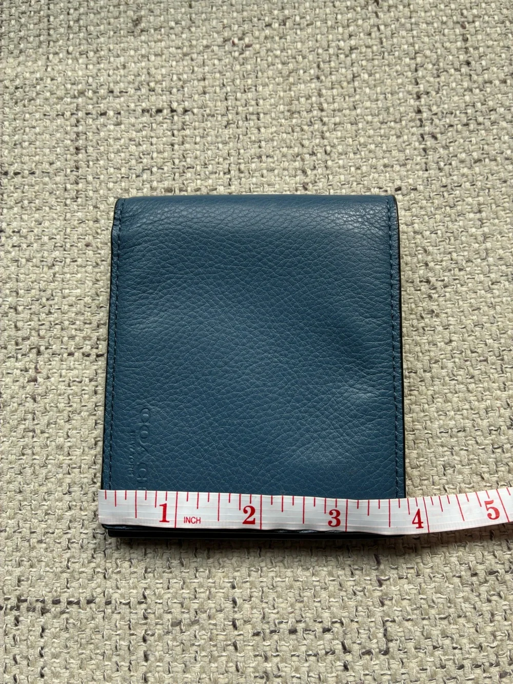 COACH Men's Blue Leather Bi-Fold Wallet